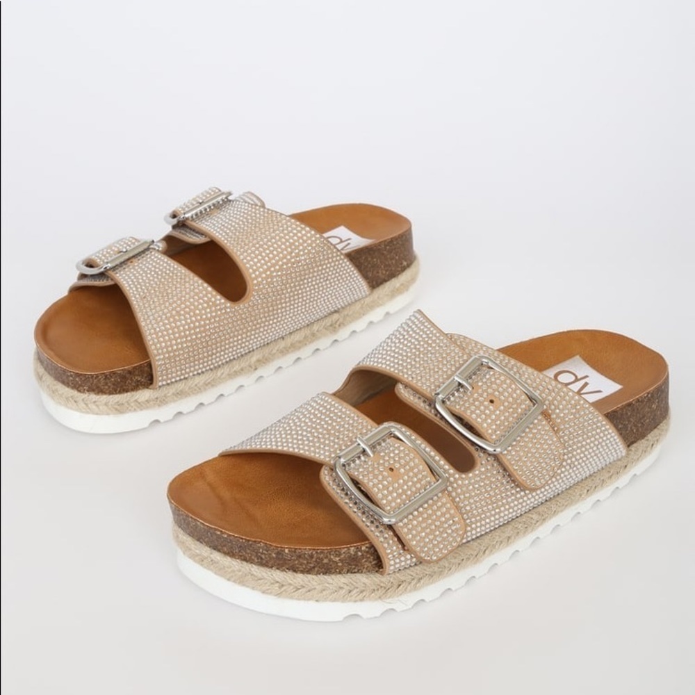 Dolce Vita Carther Platform Buckle Slide Sandal In Shimmer